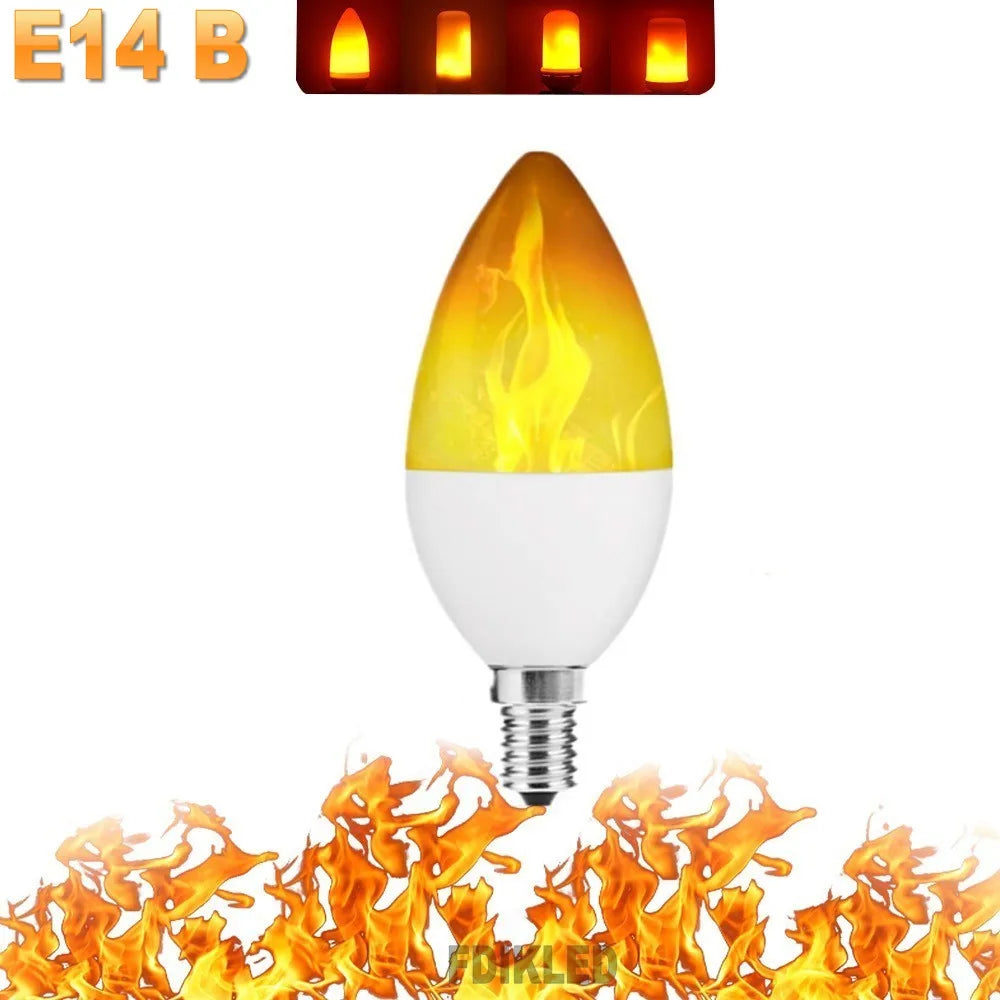 FlameGlow - Lampe de fête LED avec 4 modes de feu
