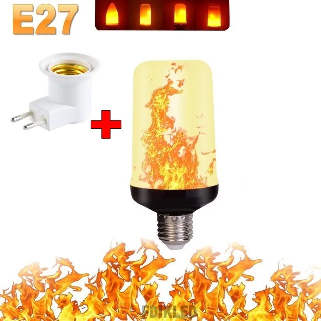 FlameGlow - Lampe de fête LED avec 4 modes de feu
