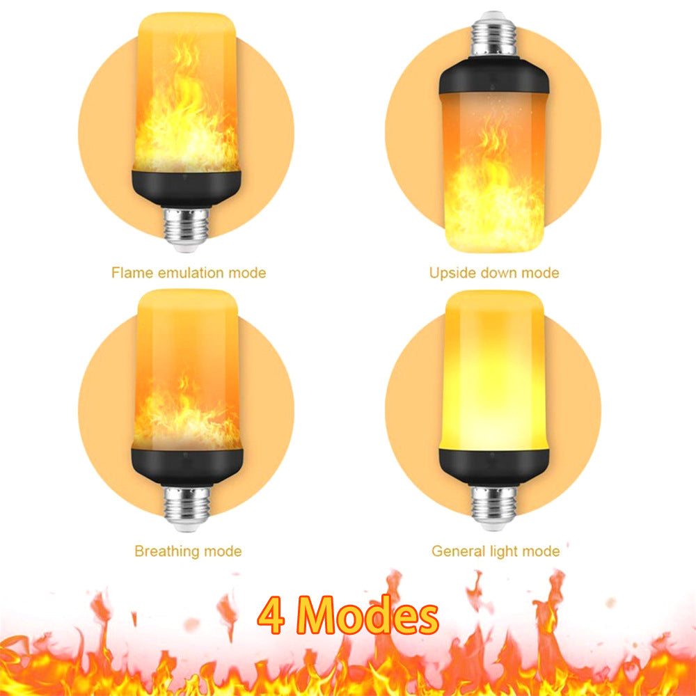 FlameGlow - Lampe de fête LED avec 4 modes de feu