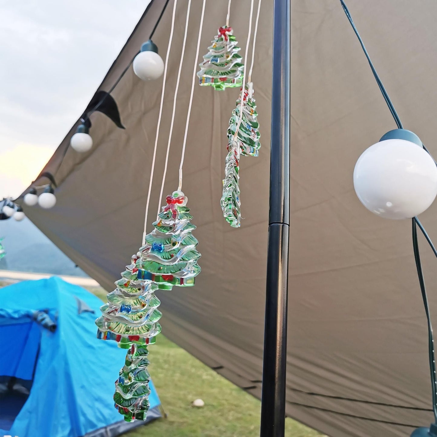 Cloches de vent solaires LED pour arbre de Noël