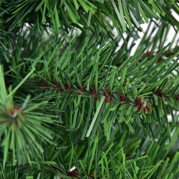 2 pi Sapin de Noël Vert Non Éclairé - PVC Écologique, Décor de Fête Parfait pour Utilisation Intérieure et Extérieure 2024