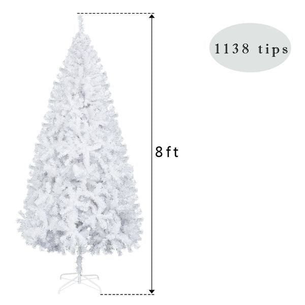 Arbre de Noël pré-éclairé enneigé de 2,4 m avec 1349 branches - Décor festif pour la maison et le bureau 2024