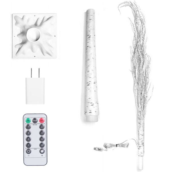 Arbre de bouleau lumineux Arbre en branches de bouleau blanc artificiel avec 8 modes d'éclairage blanc chaud pour décoration de maison de mariage, fête, Noël, festival.