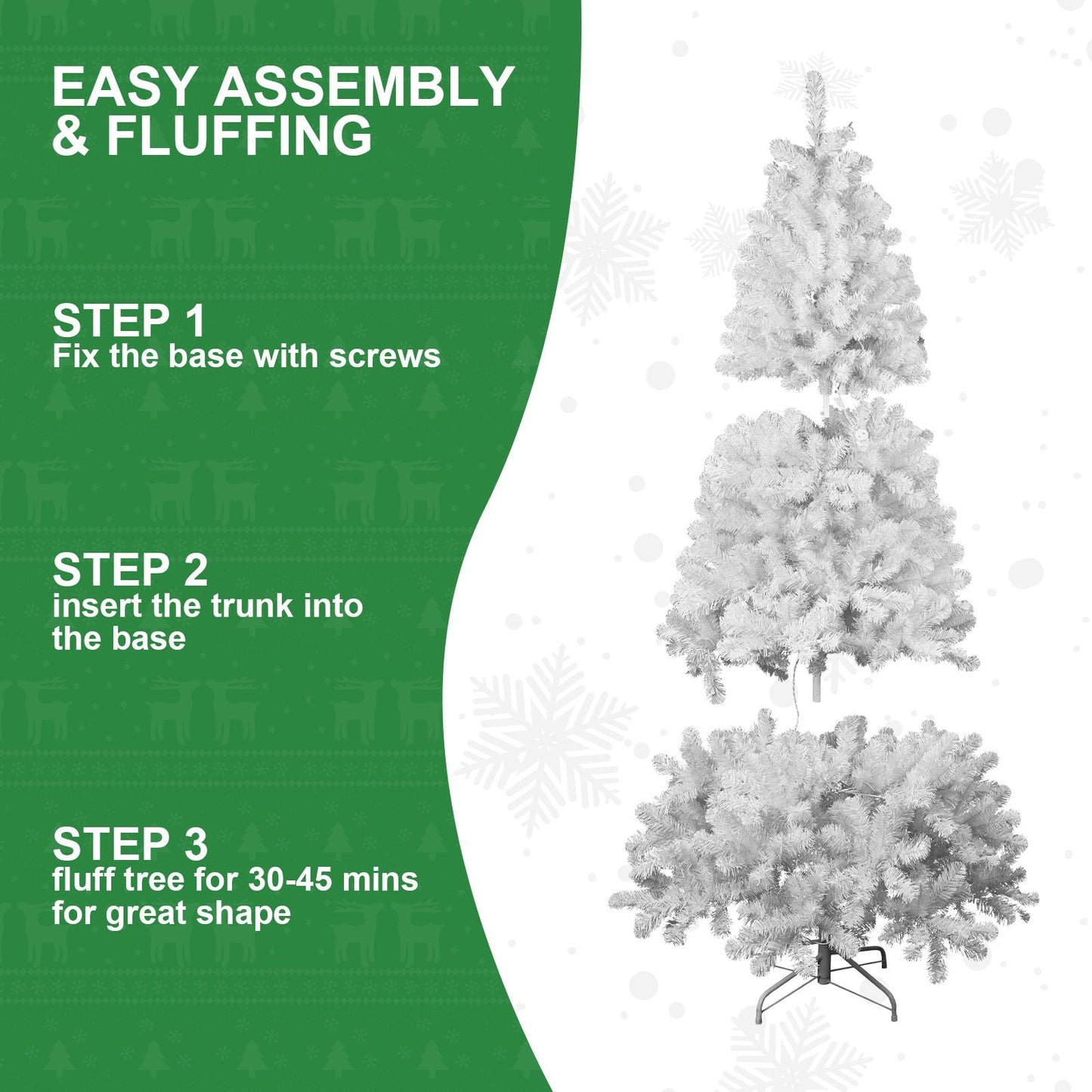 Arbre de Noël artificiel écologique ignifuge de 4 pieds - Décor de vacances en PVC pelucheux pour petits espaces, Noël 2024