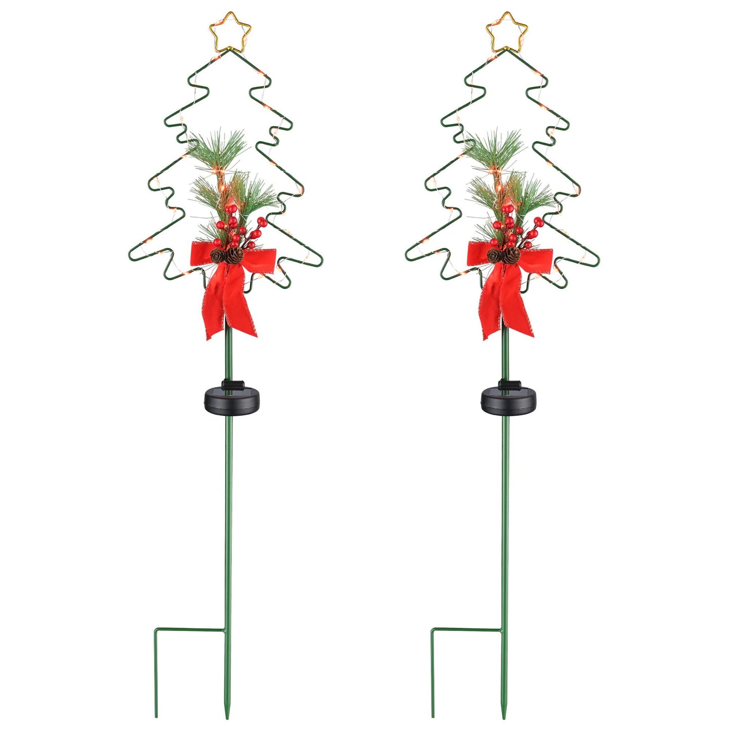 Lumière de piquet solaire pour arbre de Noël