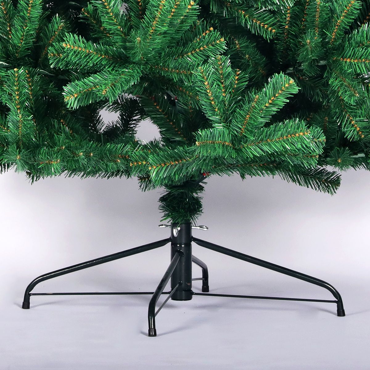 Arbre de Noël en PVC épicéa non éclairé de 6 pieds - Sapin vert complet avec support en métal pliable pour une décoration de vacances personnalisée