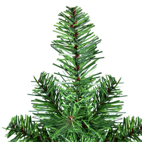 2 pi Sapin de Noël Vert Non Éclairé - PVC Écologique, Décor de Fête Parfait pour Utilisation Intérieure et Extérieure 2024
