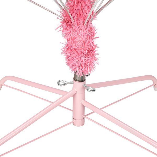 Arbre de Noël en pin rose non éclairé de 6 pieds - Décor de fête plein et luxuriant avec 1000 pointes de branches, parfait pour les célébrations à domicile et au bureau 2024