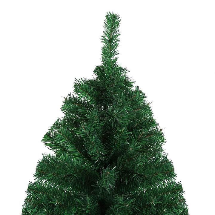 Arbre de Noël en PVC premium de 6 pi - Décor vert luxuriant avec support en métal, parfait pour la décoration de maison festive 2024