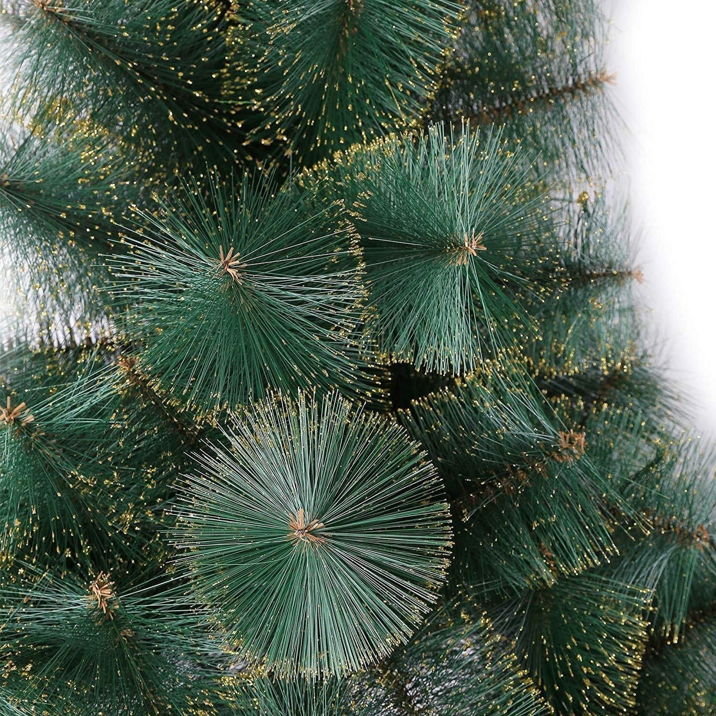 Arbre de Noël en Pin Classique de 6 pieds – Design Vert Réaliste avec Accents Dorés, Décoration de Vacances Idéale pour la Maison et le Bureau 2024