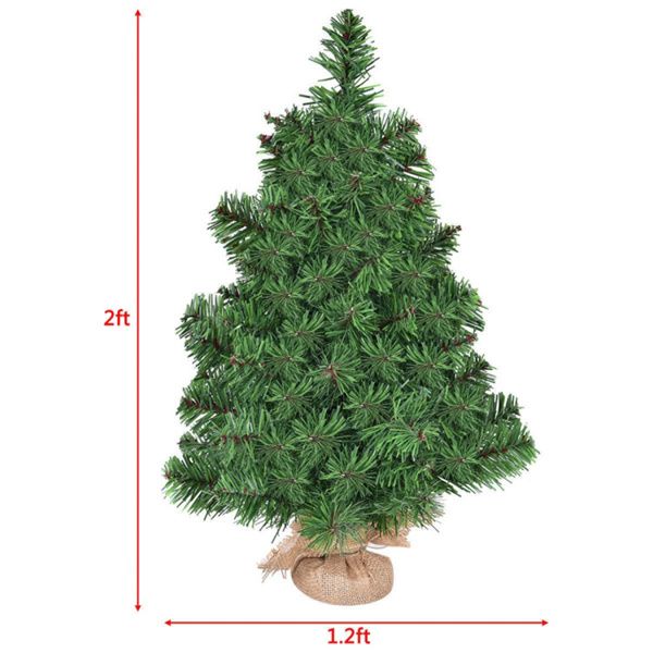 2 pi Sapin de Noël Vert Non Éclairé - PVC Écologique, Décor de Fête Parfait pour Utilisation Intérieure et Extérieure 2024