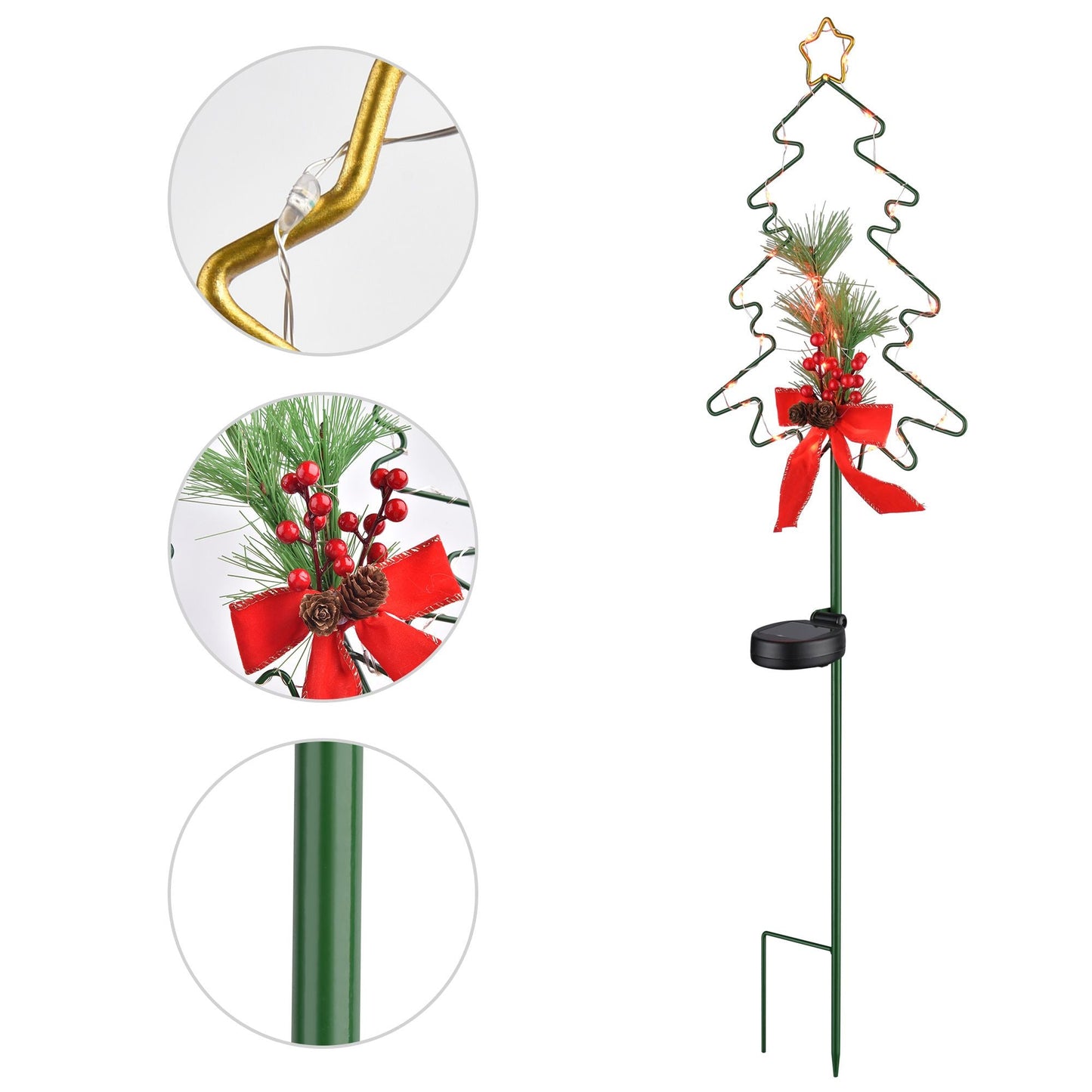 Lumière de piquet solaire pour arbre de Noël