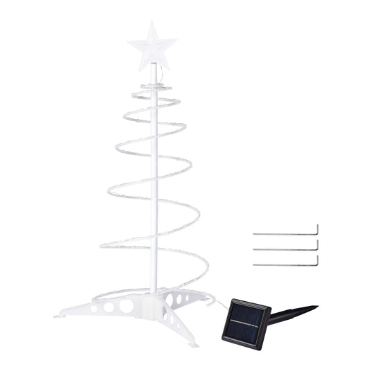 Arbre de Noël LED lumineux alimenté par solaire de 2 pieds avec modes scintillant et fixe - Décor de vacances parfait pour une utilisation intérieure et extérieure 2024