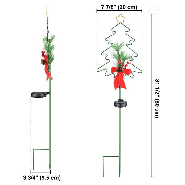 Lumières de chemin de Noël Décorations extérieures, Lumières de pique-nique de Noël solaires pour jardin, Lumières de chemin étanches pour jardins, arrière-cours, pelouses, allées, patios, paysages