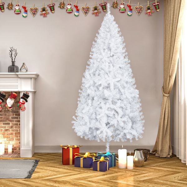 Arbre de Noël pré-éclairé enneigé de 2,4 m avec 1349 branches - Décor festif pour la maison et le bureau 2024