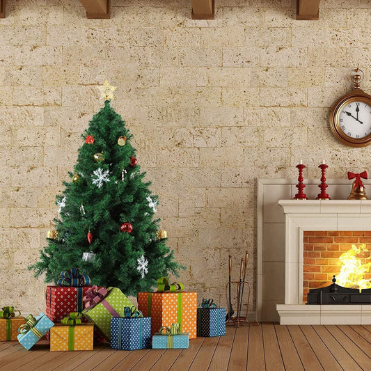 Arbre de Noël réaliste en PVC vert de 5 pieds avec support en métal – Décor de vacances parfait pour la maison et le bureau Noël 2024