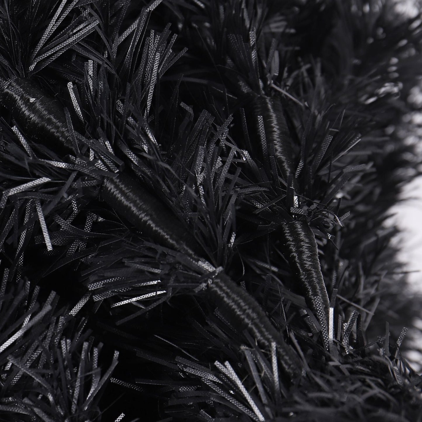 Arbre de Noël artificiel noir slim de 7,5 pieds avec support en métal pliable - Décor de vacances unique pour les petits espaces 2024