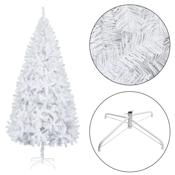 Arbre de Noël pré-éclairé enneigé de 2,4 m avec 1349 branches - Décor festif pour la maison et le bureau 2024