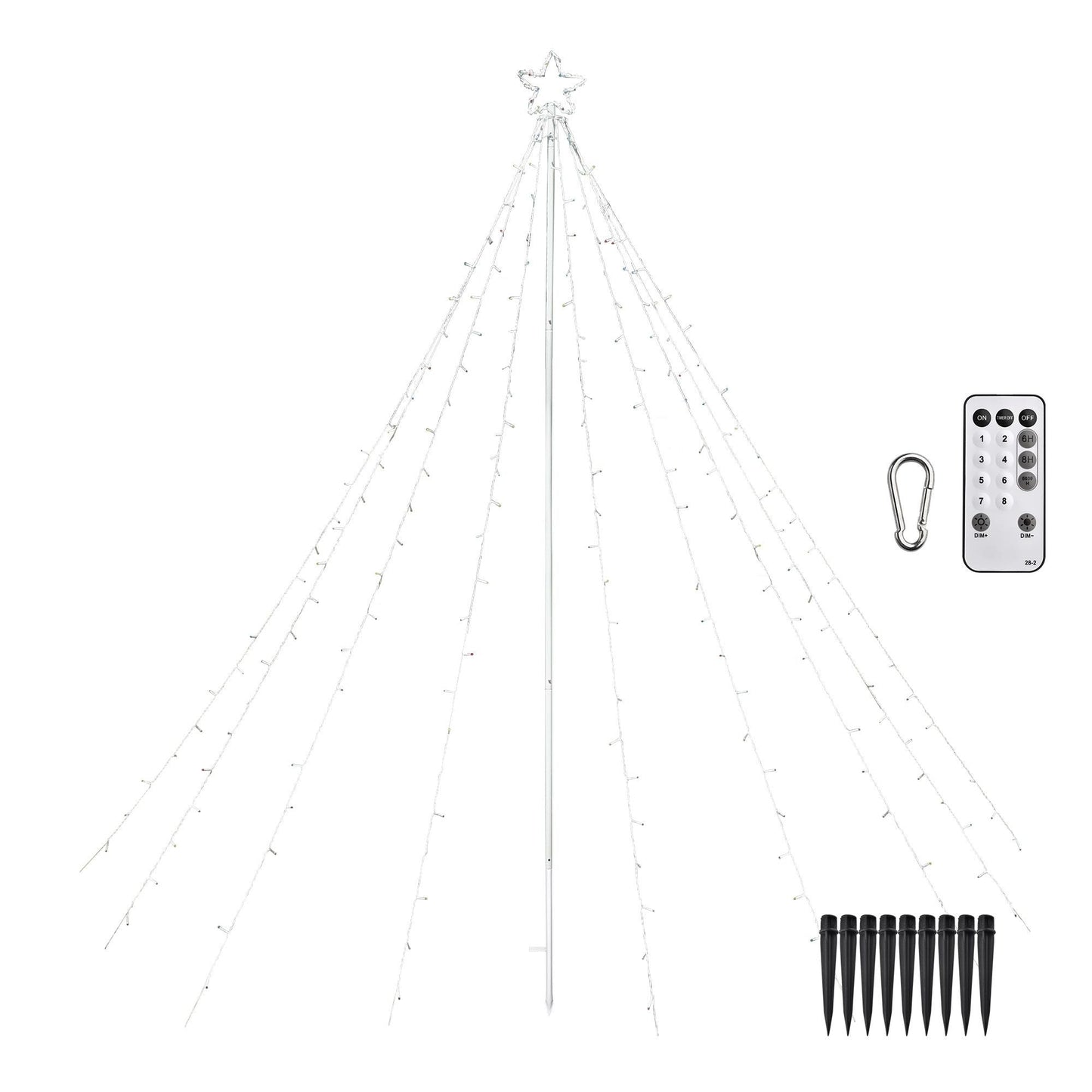 9 pi arbres en cône de Noël LED/RGBY