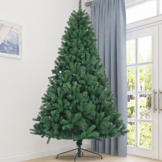 Arbre de Noël en PVC épicéa non éclairé de 6 pieds - Sapin vert complet avec support en métal pliable pour une décoration de vacances personnalisée