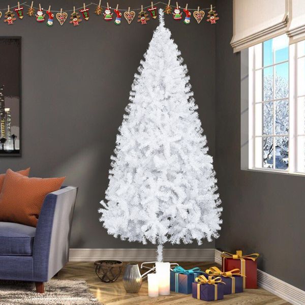 Arbre de Noël pré-éclairé enneigé de 2,4 m avec 1349 branches - Décor festif pour la maison et le bureau 2024