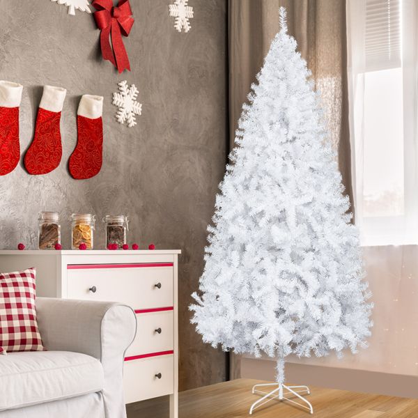 Arbre de Noël pré-éclairé enneigé de 2,4 m avec 1349 branches - Décor festif pour la maison et le bureau 2024