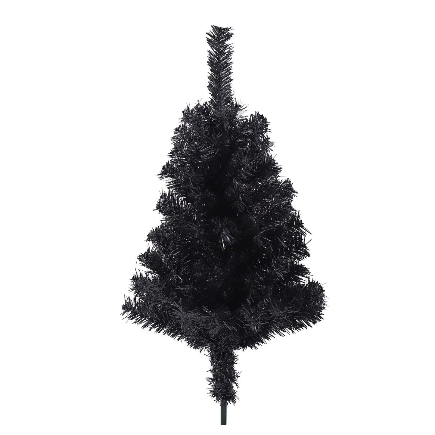 Arbre de Noël artificiel noir slim de 7,5 pieds avec support en métal pliable - Décor de vacances unique pour les petits espaces 2024