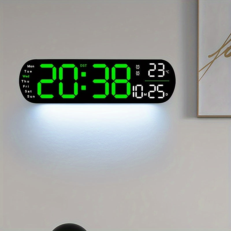 LumoView Horloge - Montre murale LED intelligente avec date et température
