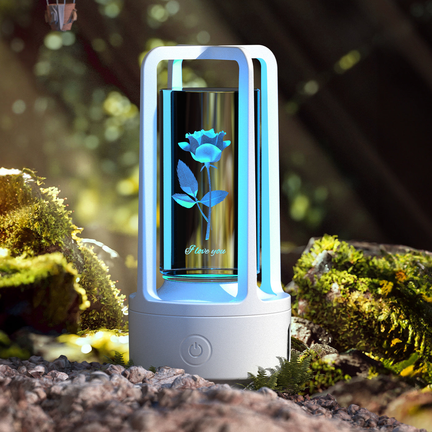 2-en-1 Lampe de nuit en cristal avec fleurs de l'arbre noir et enceinte Bluetooth lampe de bureau