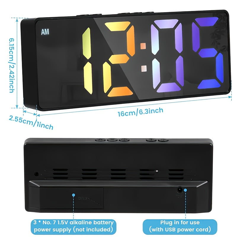 DigiTime Horloge - Réveil LED élégant avec affichage de la date