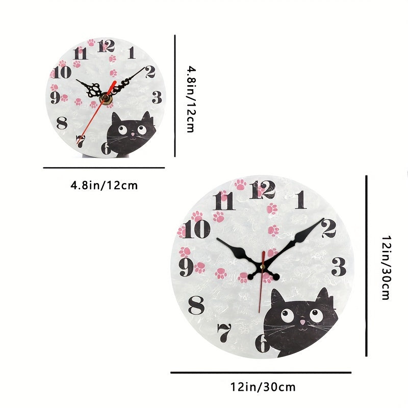 PurrTime Horloge – Élégant Chat Silencieux pour Mur