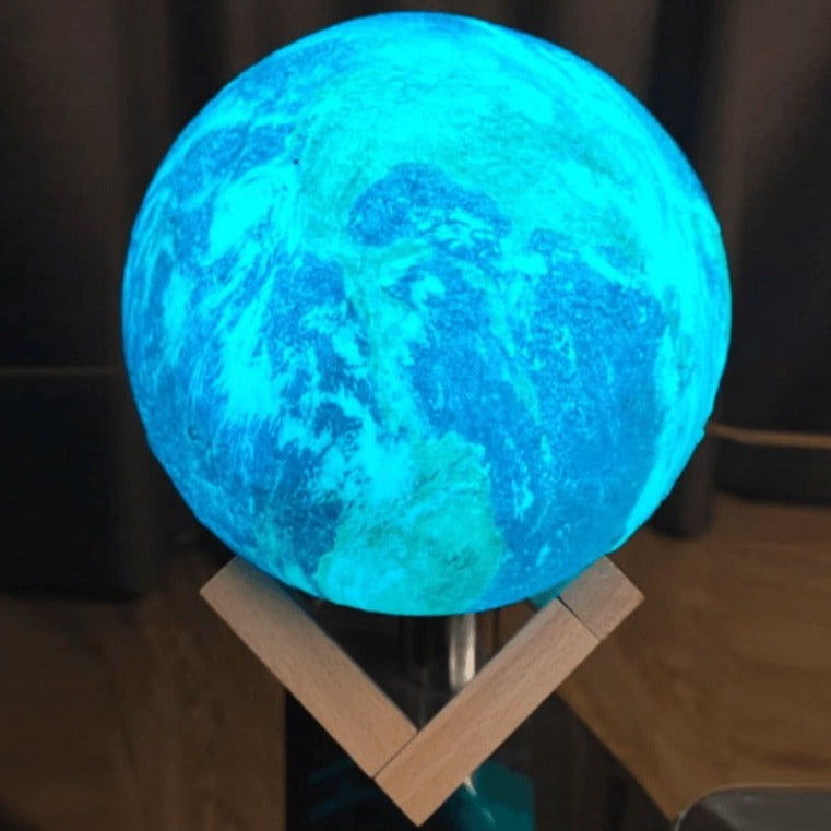 Floroux Lampe Terre 3D | LED veilleuse avec changement de couleur | Décoration pour la maison & chambre d'enfants