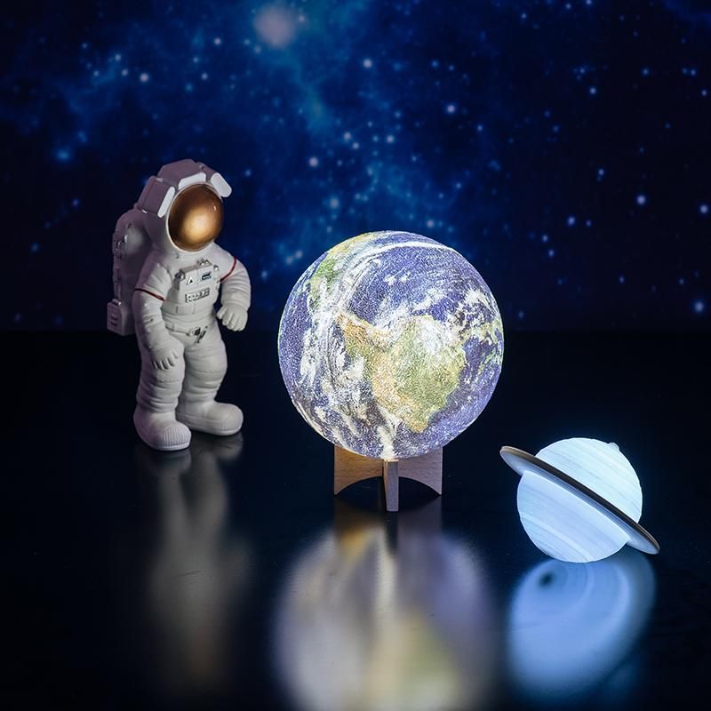 Floroux Lampe Terre 3D | LED veilleuse avec changement de couleur | Décoration pour la maison & chambre d'enfants