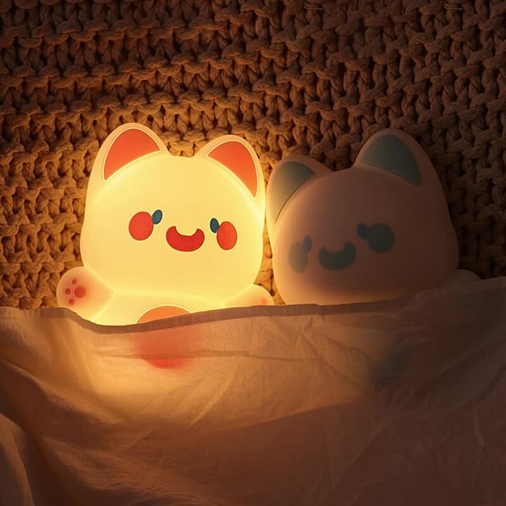Quietsilicone Doodle Cat Lampe de Nuit LED - Cadeau Parfait pour Enfants et Filles