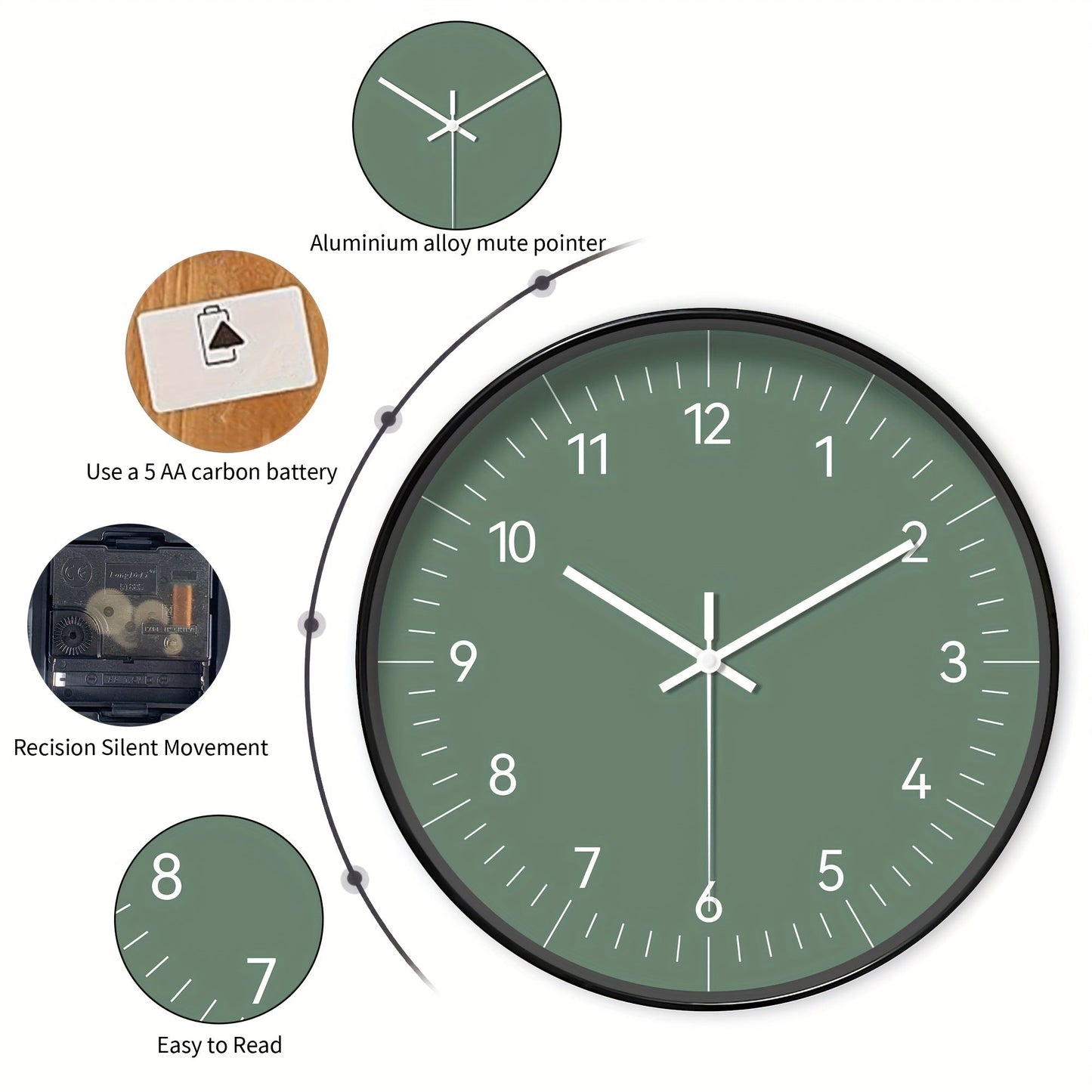FantasyTime Horloge – Horloge Murale Silencieuse Élégante 20 cm