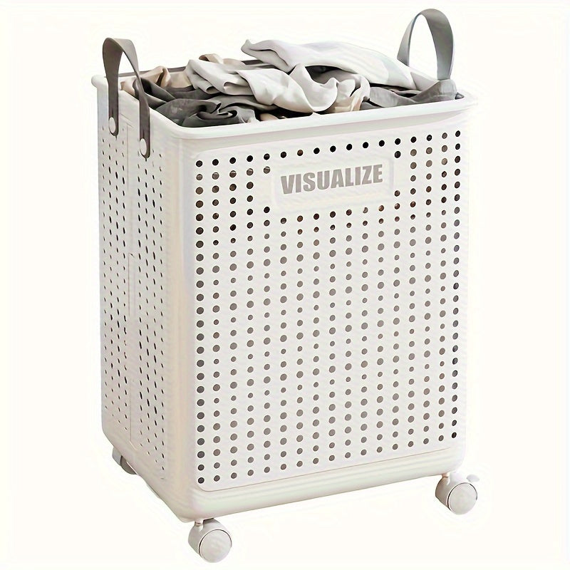 Efficace – Panier à linge pliable avec roulettes pour un transport facile