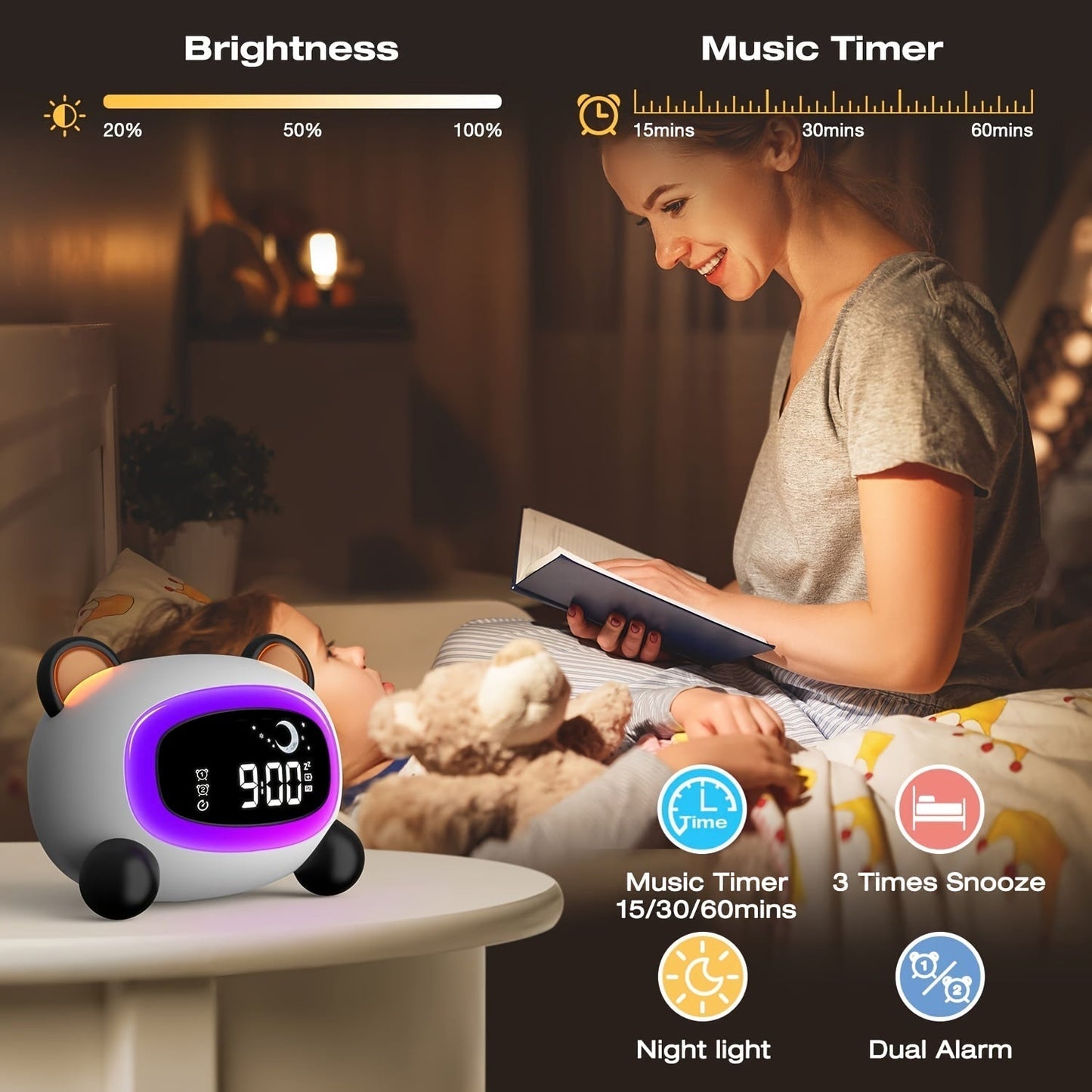DreamTime Clock - Réveil intelligent avec veilleuse