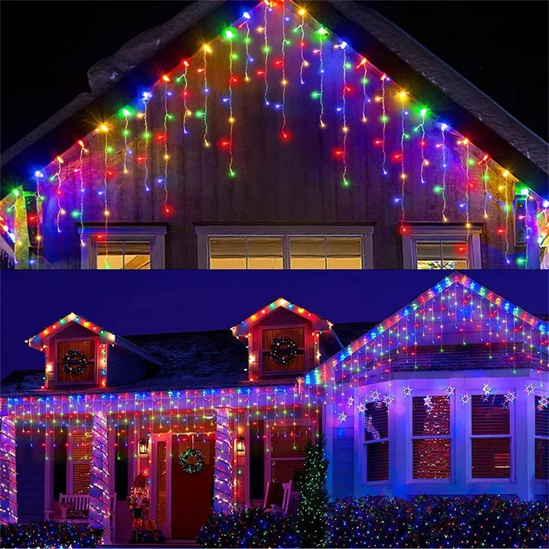 EclatFestif Éclairage Extérieur - Éblouissant Éclairage en Rideau LED pour l'Extérieur
