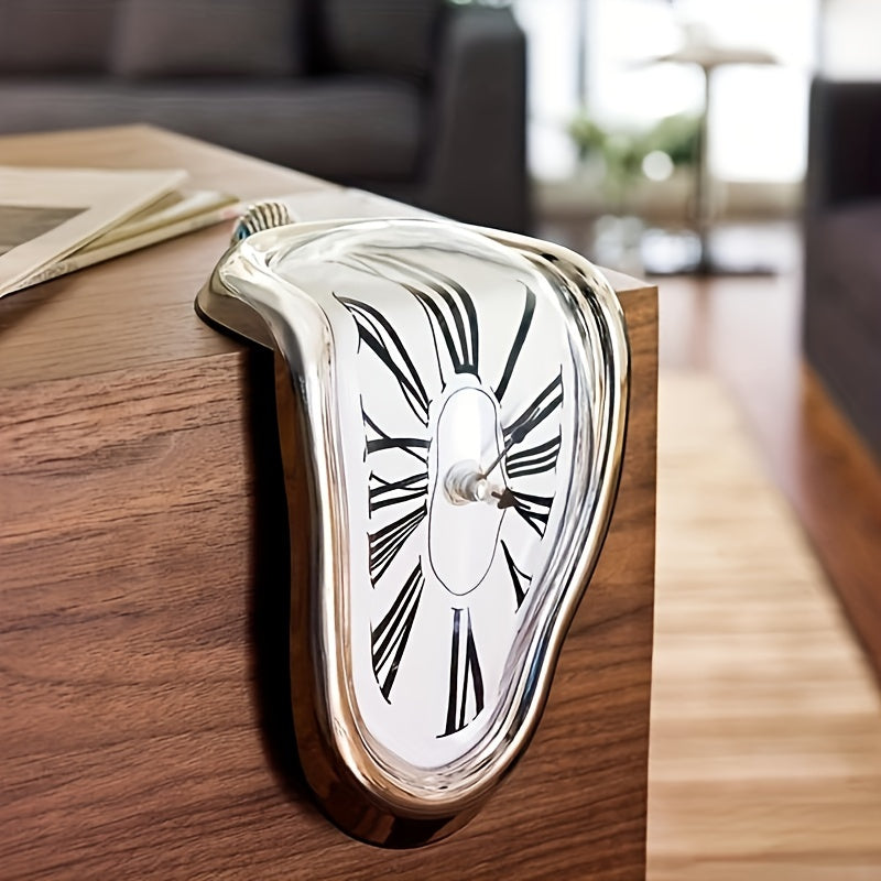 Horloge murale romaine courbée Floroux - Horloge fondante atmosphérique pour la décoration intérieure