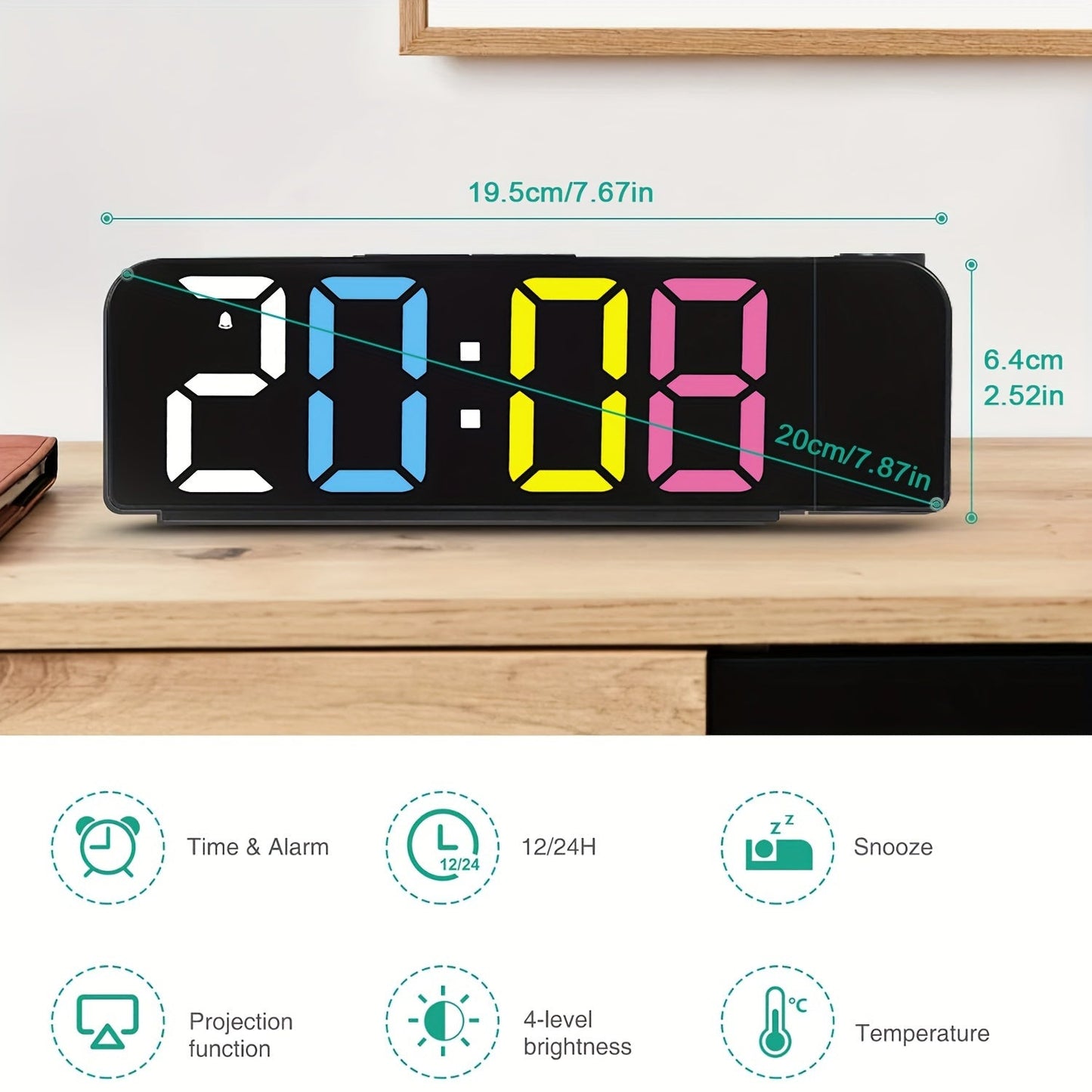 TimeView – Réveil Numérique Moderne avec Projection