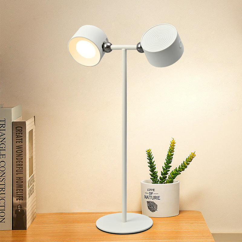 360 Rotation 2-en-1 Têtes doubles Lampe de table alimentée par batterie