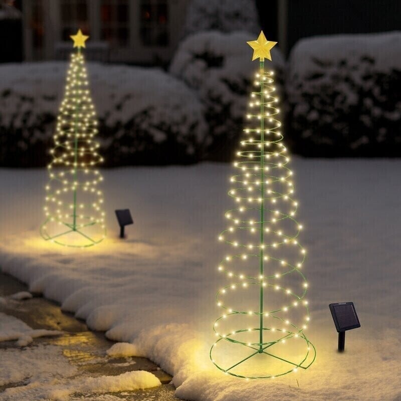 Floroux - Éclairage LED Solaire de Sapin de Noël pour Usage Extérieur