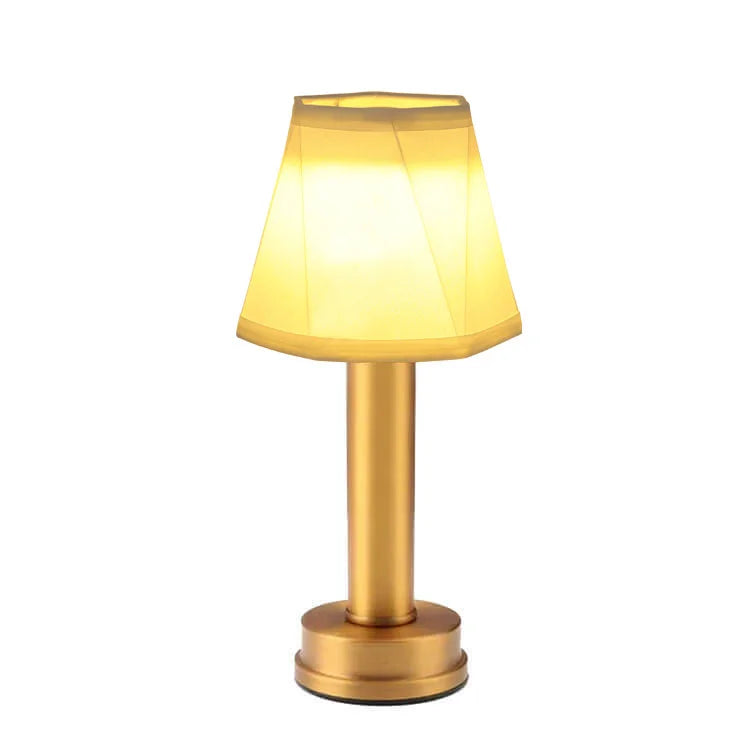 Floroux – Lampe de table sans fil chic avec surface métallique douce
