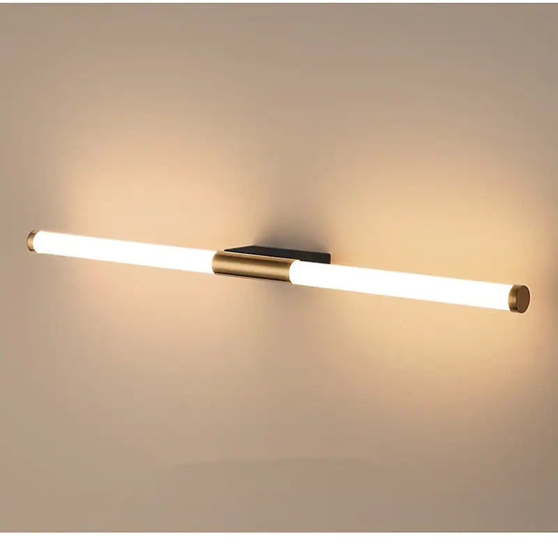 Applique murale LED linéaire moderne simple Leigh en métal doré blanc pour chambre