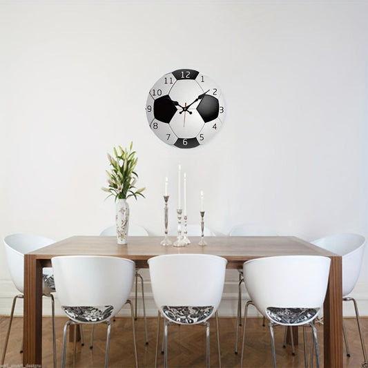 Floroux avec design de football - Horloge silencieuse pour salon et chambre à coucher