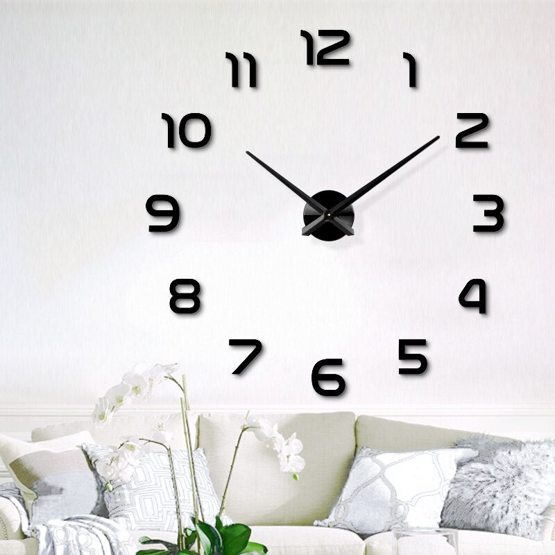 Tijdmeester Mode 3D Grande Horloge Mur Autocollant Miroir