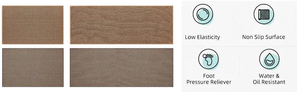 Faux tissé lavable antidérapant coureur de cuisine │ Faux tapis de sisal