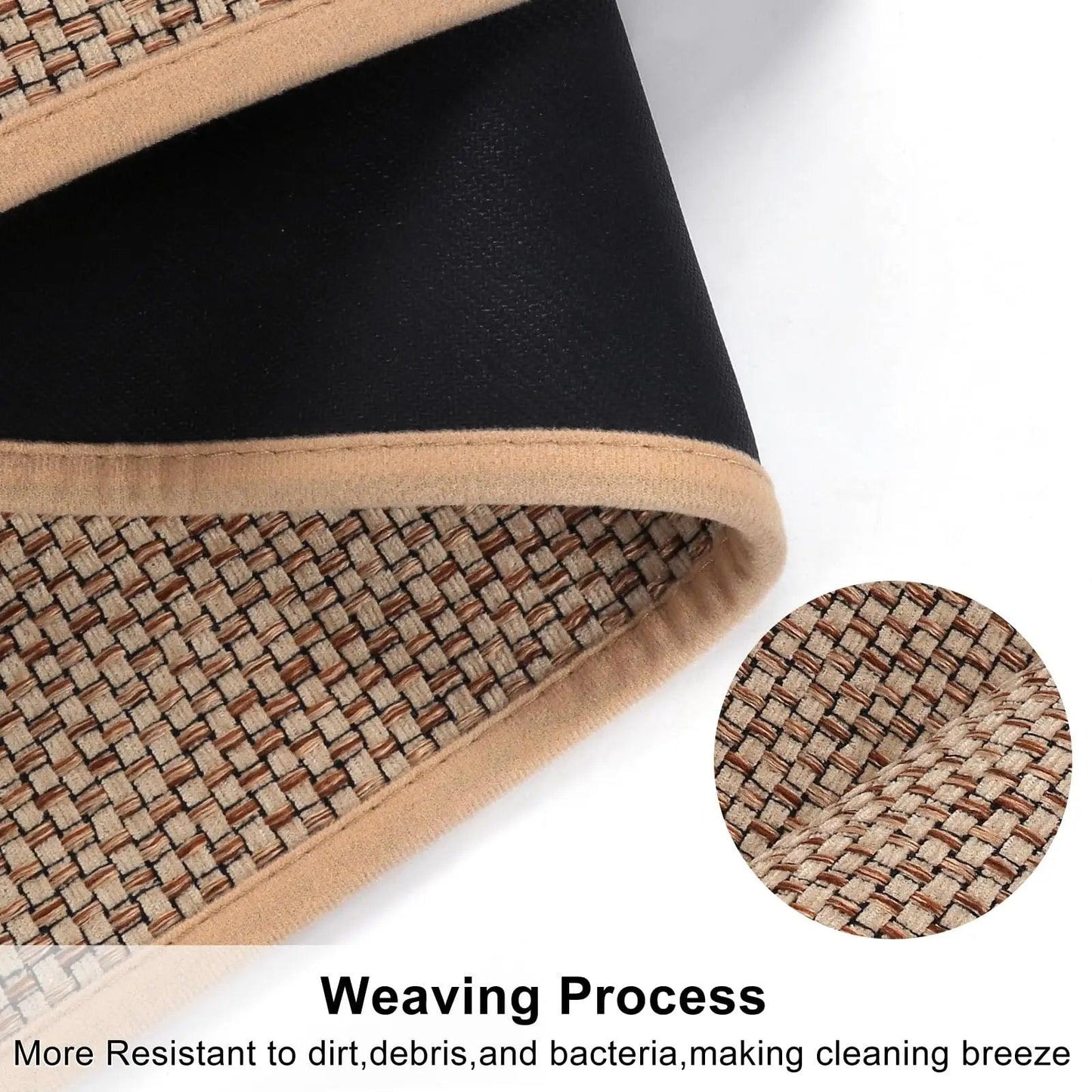 Faux tissé lavable antidérapant coureur de cuisine │ Faux tapis de sisal