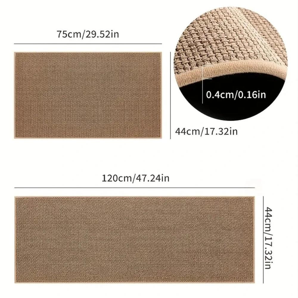 Faux tissé lavable antidérapant coureur de cuisine │ Faux tapis de sisal