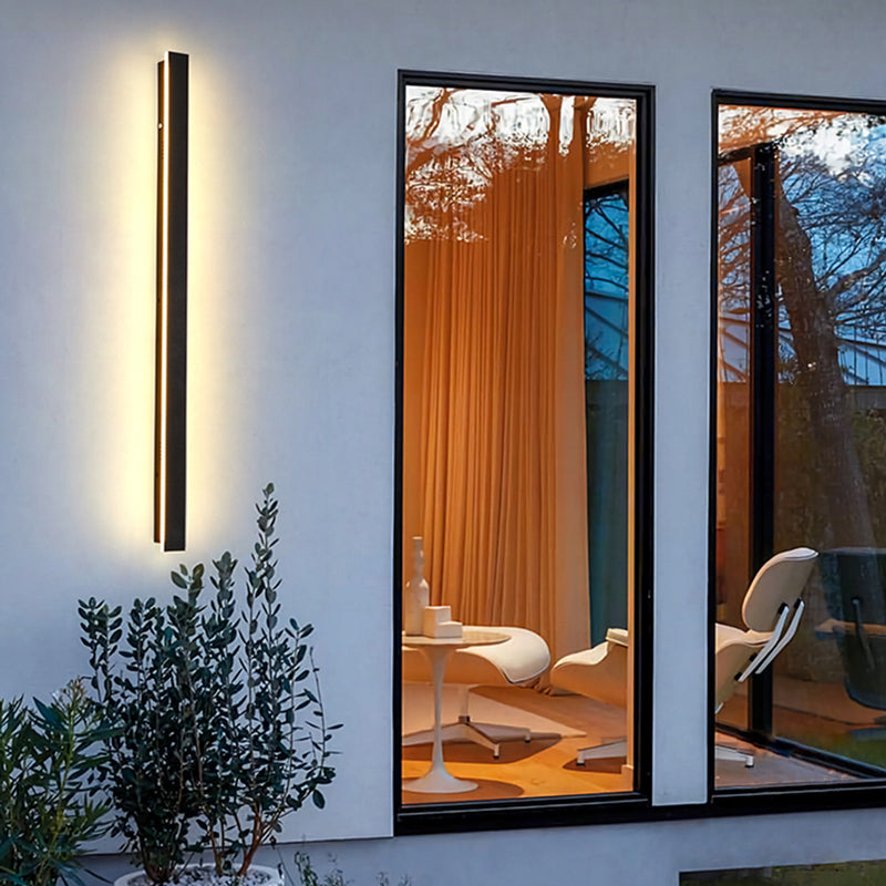 Edge – Appliques murales LED au design moderne en métal noir pour jardin et couloir